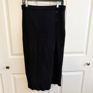 5 for $25! Open Edit Elegant Black Button-Down Midi Skirt